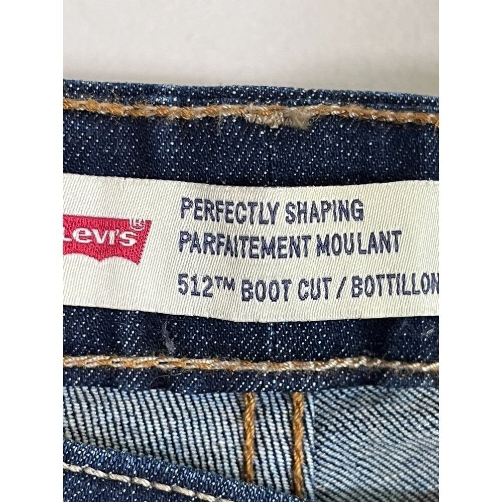 Levi Jean Women 24 Blue Denim Boot Cut Dark Wash Western Retro Studded Cowgirl - Picture 2 of 16